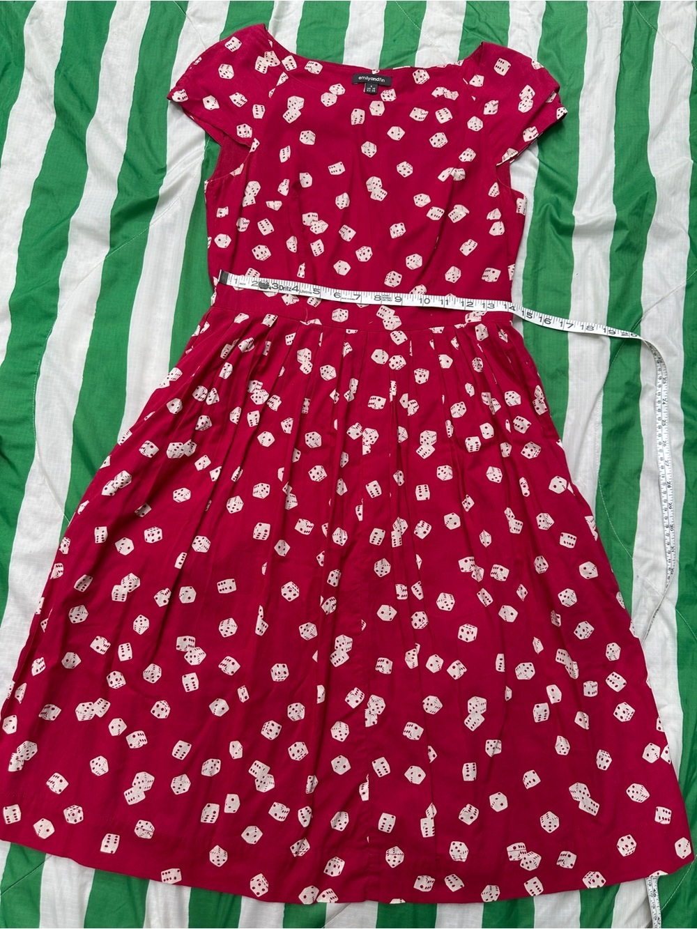 EMILY AND FIN ModCloth 50s style midi dress with dice - Picture 3 of 6